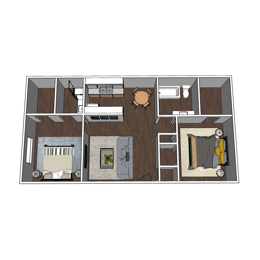 B1 3D Floor plan rendering