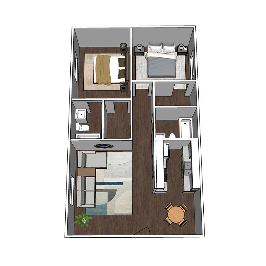 B2 3D Floor plan rendering